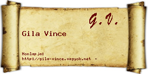 Gila Vince névjegykártya